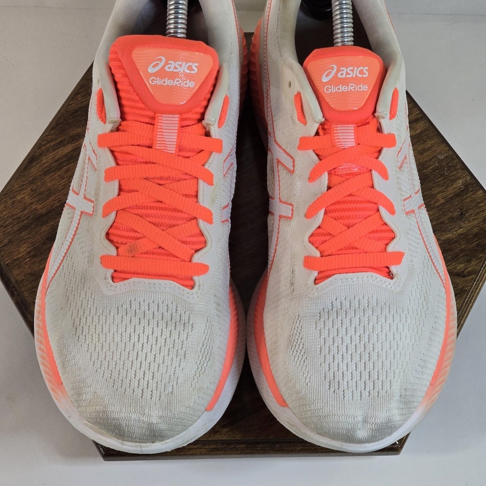 Asics GlideRide Tokyo Shoes Womens Size 9.5 White Pink Running Sneakers Road - Picture 3 of 10